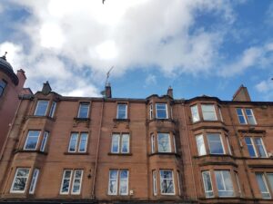 Window cleaning team at work, Glasgow