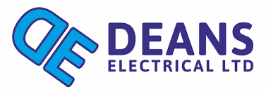 Logo of DEA Electric with a blue and teal arrow design.